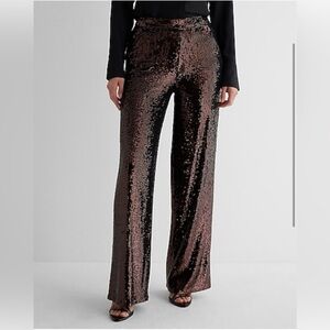NWT High Waisted Sequin Wide-Leg Pants - size 0